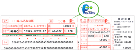 Pay-easy（ペイジー）の払込書の例