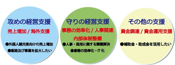 攻めの経営支援　守りの経営支援　その他の支援