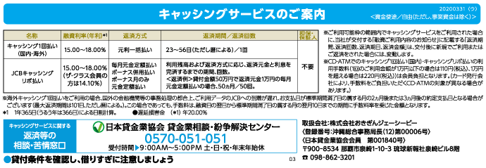 キャッシングサービスのご案内
