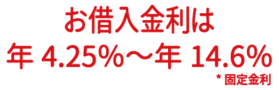 お借入れ金利は年14.6%（固定金利）