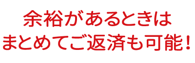 余裕がある時は、まとめてご返済も可能！